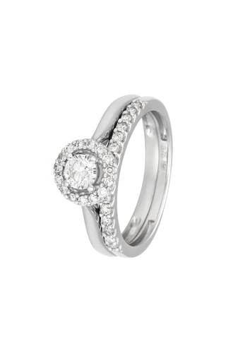 Ring Duo Belle Solitaire - Witgoud en Diamanten