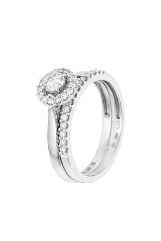 Ring Duo Belle Solitaire - Witgoud en Diamanten