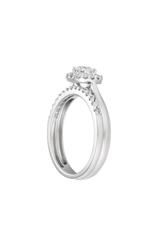 Ring Duo Belle Solitaire - Witgoud en Diamanten