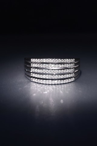 Ring 5 rangs diamants - Witgoud en Diamanten