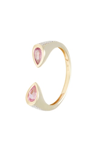 Ring Zya - Geelgoud, Diamanten en Saffieren