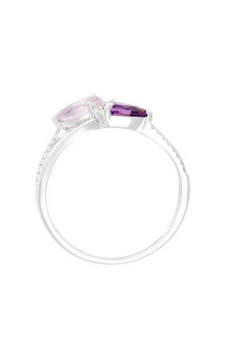 Ring Lauriane - Witgoud, Diamant en Amethist