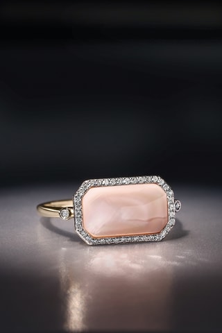 Ring Gabie - Geelgoud, Diamanten en Parelmoer