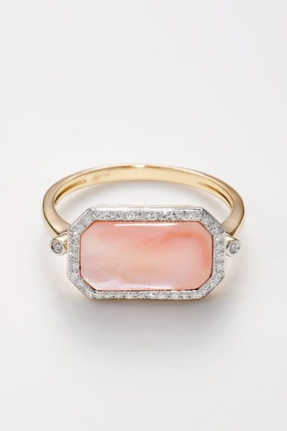 Ring Gabie - Geelgoud, Diamanten en Parelmoer