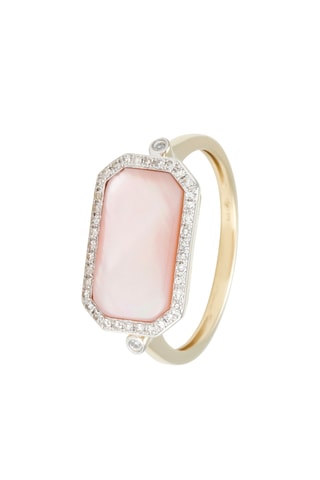 Ring Gabie - Geelgoud, Diamanten en Parelmoer