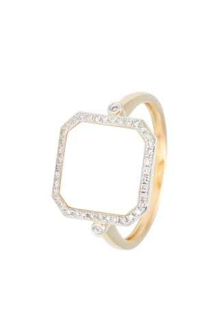 Ring Emilia - Geelgoud, Diamanten en Parelmoer
