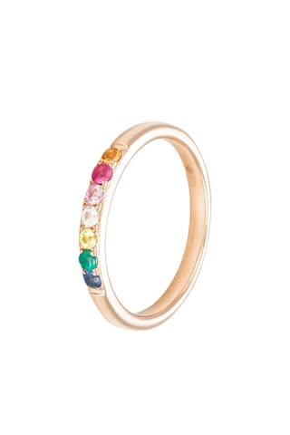 Ring Color Line - Roségoud en Saffieren