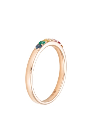 Ring Color Line - Roségoud en Saffieren