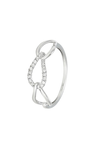 Ring Triple boucles - Witgoud en Diamanten