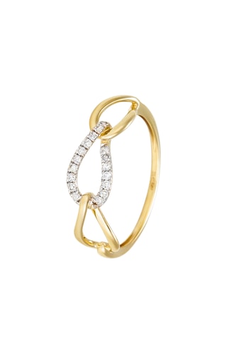 Ring Triple Boucles - Geelgoud en Diamanten