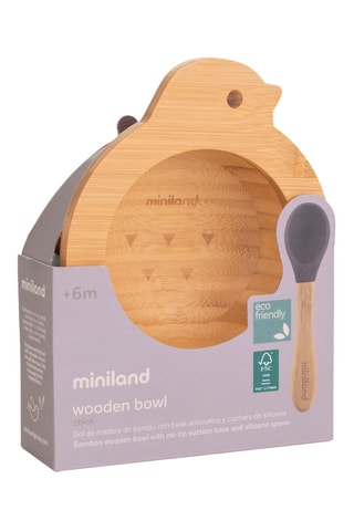 Tigela e colher em bambu e silicone - A partir do nascimento