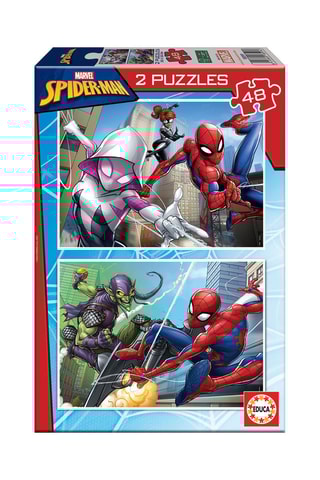 2 puzzle Spider-Man Marvel - 2 x 48 pezzi - Da 4 anni
