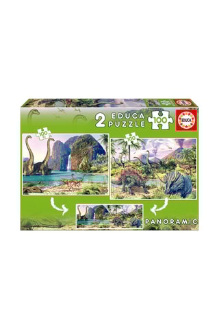 2 puzzle dinosauri - 2 x 100 pezzi - Da 6 anni