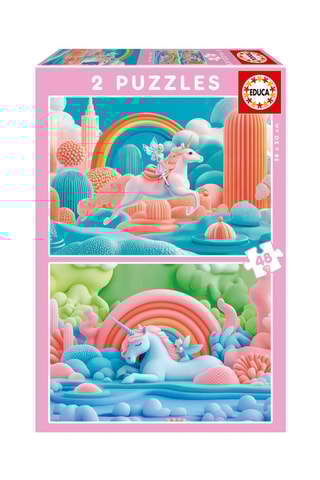 2 puzzles de unicórnios mágicos – 2 x 48 peças