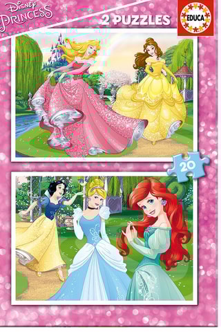 2 Puzzle Princesas Disney - 2 x 20 peças