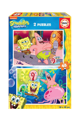 2 puzzles Bob Esponja Nickelodeon - 2 x 48 peças