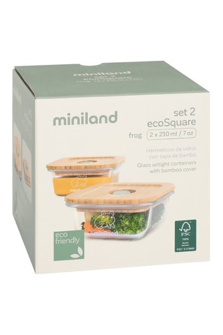 3 caixas de conservação com tampa de madeira - Desde o nascimento - 210 ml