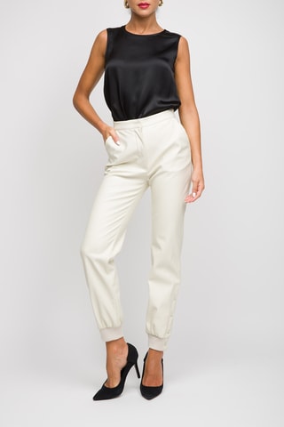 Calças de cintura alta - Branco