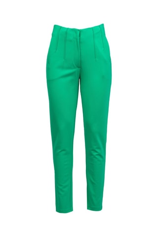 Calças de cintura subida - Verde-escuro