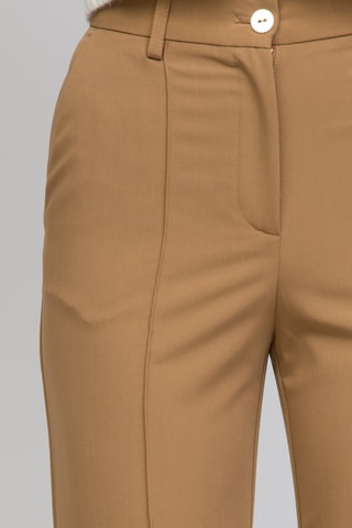 Calças de cintura subida - Camel
