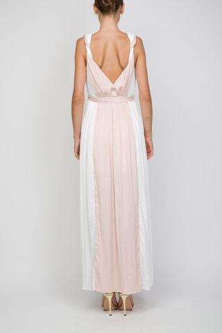 Vestido comprido - Rosa e branco