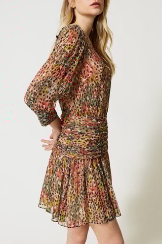 Vestido estilo patinadora -  Laranja e verde