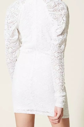 Vestido direito em renda - Branco