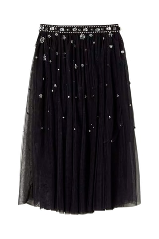 Saia em tule de cintura subida - Preto