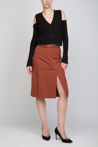 Saia direita - Vermelho-tijolo