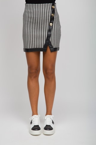 Saia justa cintura subida - Preto e cru