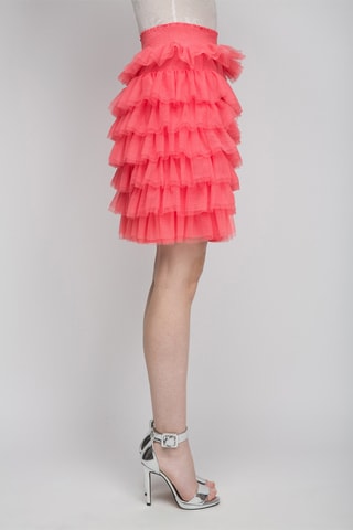 Saia com folhos - Rosa