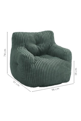 Pouf Luffy - Vert - En velours côtelé