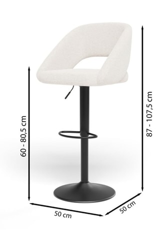 2 tabourets Lenny - 50 x 87/107,5 x 50 cm