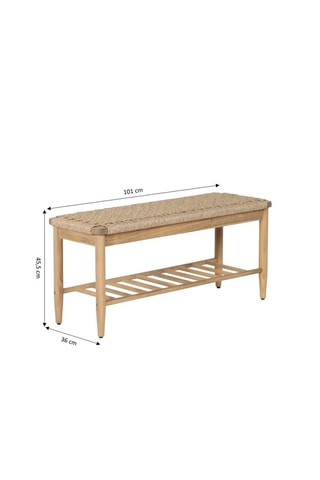 Banc Hiva - Naturel - 101 x 36 x 45,5 cm