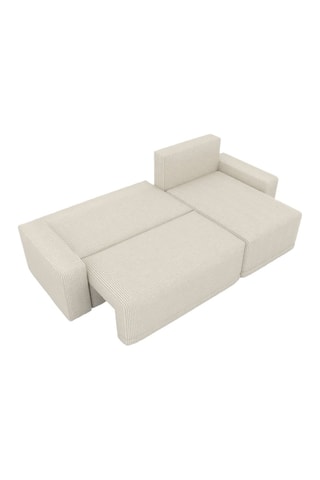 Canapé d'angle réversible et convertible Teo - Beige - 4 places - En tissu velours côtelé