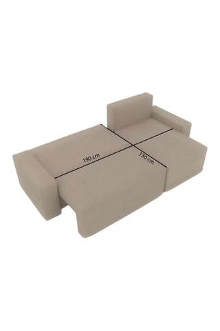 Canapé d'angle réversible convertible Teo - Grège - 4 places - En tissu velours côtelé