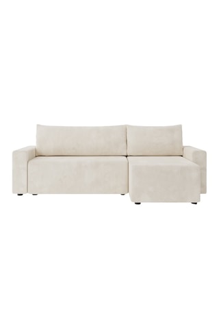 Canapé d'angle réversible convertible Teo - Beige - 4 places - En tissu velours côtelé