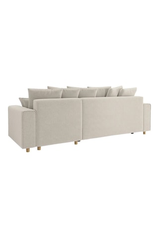 Canapé d'angle droit convertible Chartrons - Beige - 4 places - En velours côtelé