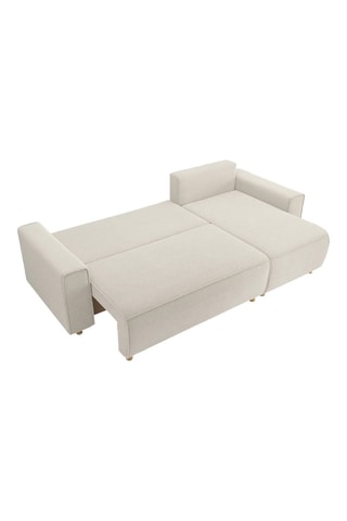 Canapé d'angle droit convertible Chartrons - Beige - 4 places - En velours côtelé