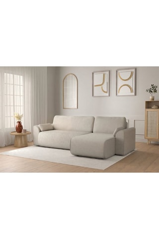 Canapé d'angle droit convertible Capucins - Beige