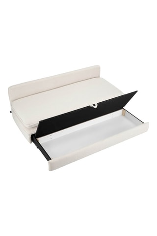 Banquette droite convertible Noma - Grège - 3 places - En tissu bouclette