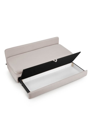 Banquette droite convertible Noma - Taupe - 3 places - En tissu bouclette