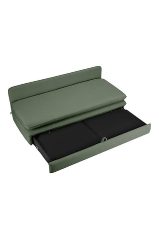 Banquette droite convertible Noma - kaki - 3 places - En tissu bouclette