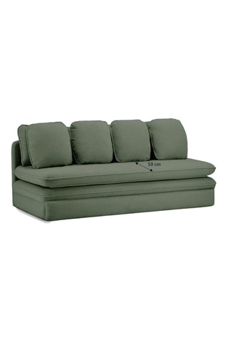 Banquette droite convertible Noma - kaki - 3 places - En tissu bouclette