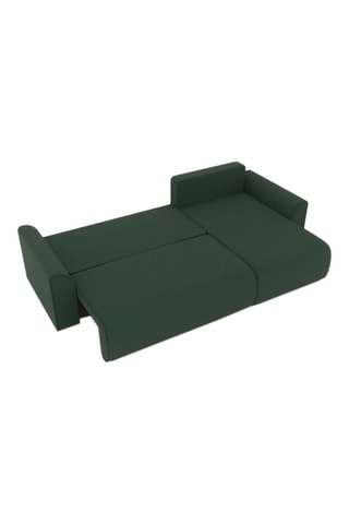 Canapé d'angle droit convertible Capucins - Vert - 4 places - En velours côtelé