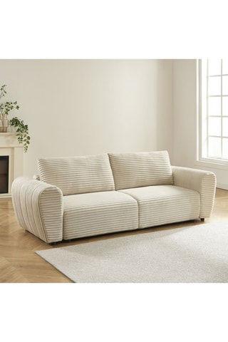 Canapé Loic - Beige - 3 places - En velours côtelé