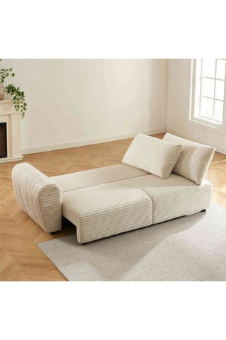 Canapé Loic - Beige - 3 places - En velours côtelé