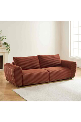 Canapé Loic - Terracotta - 3 places - En velours côtelé