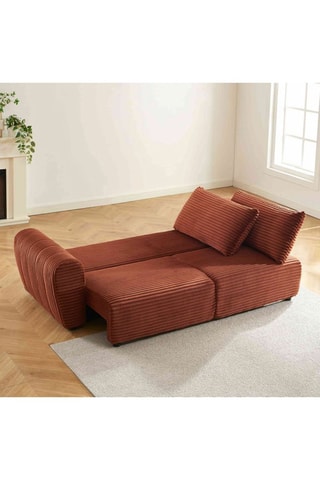 Canapé Loic - Terracotta - 3 places - En velours côtelé