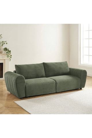 Canapé Loic - Vert - 3 places - En velours côtelé